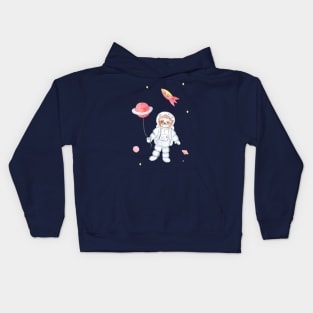 sloth in space Kids Hoodie